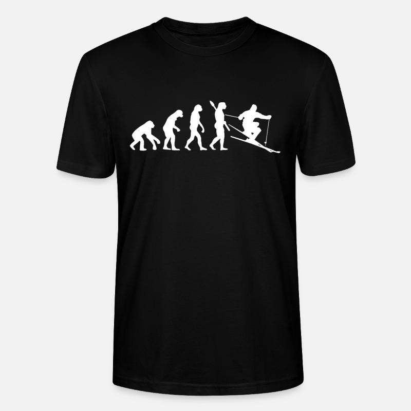 Skifahrer Evolution - Stanley/Stella Unisex Bio-T-Shirt CRAFTER - Schwarz