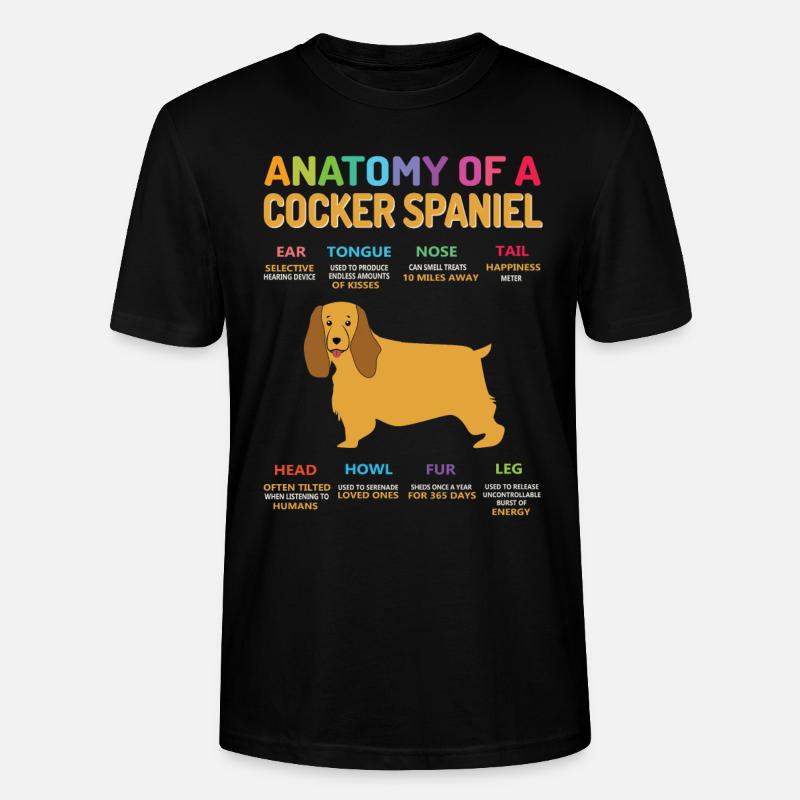 Anatomie d'un cocker - T-shirt bio CRAFTER Stanley Stella Unisexe - noir