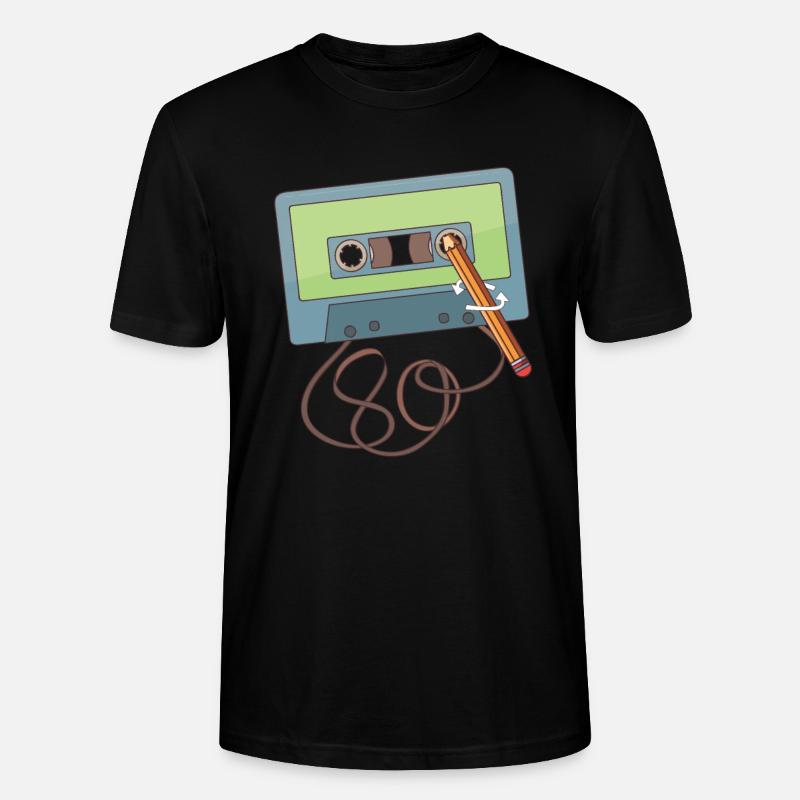 Old school crayon une cassette - T-shirt bio CRAFTER Stanley Stella Unisexe - noir