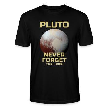 Pluto Planet Sonnensystem 1930 2006 - Stanley/Stella Unisex Bio-T-Shirt CRAFTER - Schwarz - Vorne - Alina (178cm) & Michal (187cm)