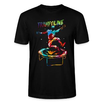 Trampolin - Stanley/Stella Unisex Bio-T-Shirt CRAFTER - Schwarz - Vorne - Alina (178cm) & Michal (187cm)