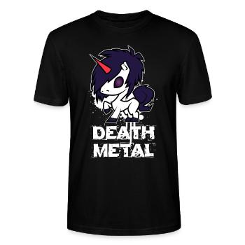 Death Metal Einhorn - Stanley/Stella Unisex Bio-T-Shirt CRAFTER - Schwarz - Vorne - Alina (178cm) & Michal (187cm)