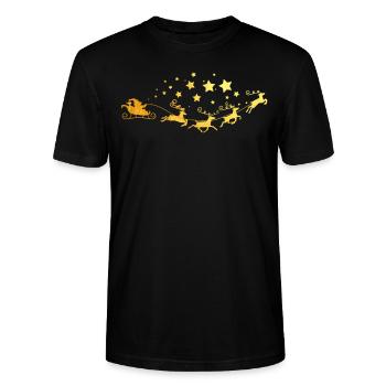 Père Noël - T-shirt bio CRAFTER Stanley Stella Unisexe - noir - Devant - Alina (178cm) & Michal (187cm)