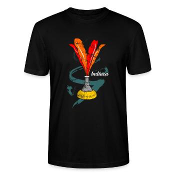 Indiaca Geschenkidee - Stanley/Stella Unisex Bio-T-Shirt CRAFTER - Schwarz - Vorne - Alina (178cm) & Michal (187cm)