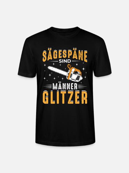 Sägespäne sind Männer Glitzer Holzfäller Spruch - Stanley/Stella Unisex Bio-T-Shirt CRAFTER - Schwarz