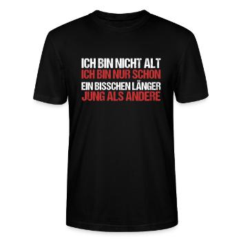 Ich Bin Nicht Alt Geburtstagsspruch Alter Geschenk - Stanley/Stella Unisex Bio-T-Shirt CRAFTER - Schwarz - Vorne - Alina (178cm) & Michal (187cm)
