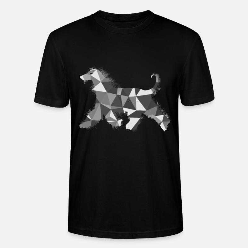 Lévrier afghan polygone - T-shirt bio CRAFTER Stanley Stella Unisexe - noir