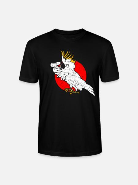 Funny cockatoo parrot hairstyle - Stanley/Stella CRAFTER Unisex Organic T-Shirt - black