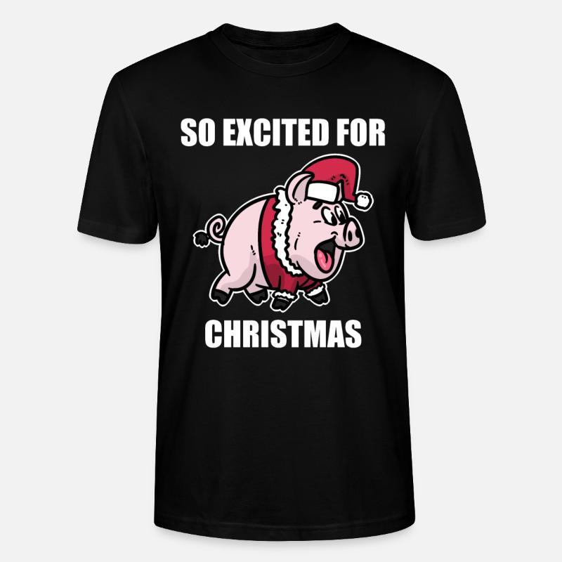 Cochon noël - T-shirt bio CRAFTER Stanley Stella Unisexe - noir