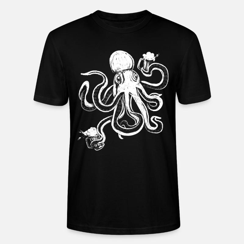 Dessin Pieuvre Pichet Pieuvre - T-shirt bio CRAFTER Stanley Stella Unisexe - noir