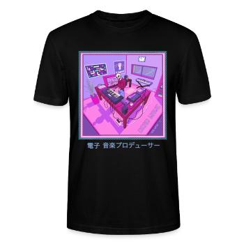 Synthwave Electronic Music Produsent Vaporwave - Stanley/Stella CRAFTER unisex økologisk T-skjorte - svart - Foran - Alina (178cm) & Michal (187cm)
