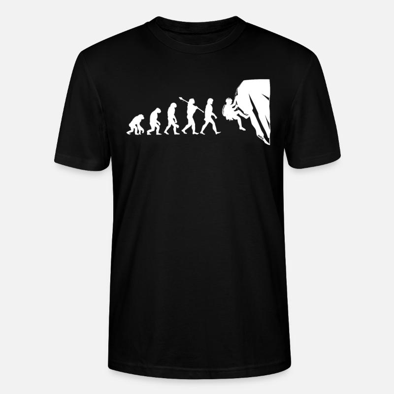 Klettern Bouldern Evolution Bergsteigen - Stanley/Stella Unisex Bio-T-Shirt CRAFTER - Schwarz