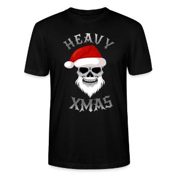 Crâne de Père Noël Noël Heavy Metal - T-shirt bio CRAFTER Stanley Stella Unisexe - noir - Devant - Alina (178cm) & Michal (187cm)