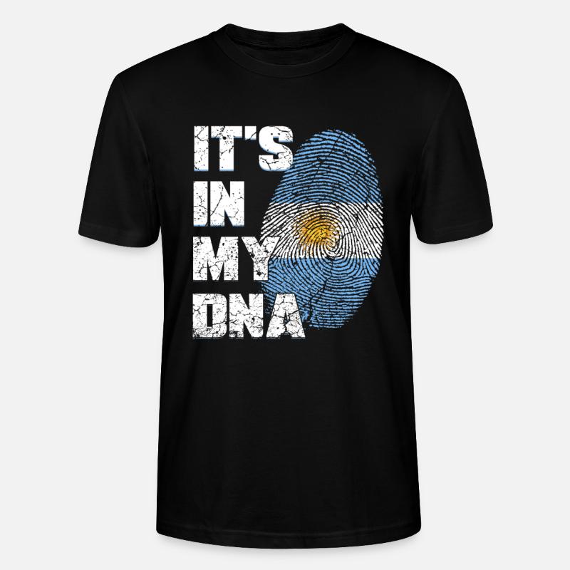 Argentinier Argentinien Flagge DNA - Stanley/Stella Unisex Bio-T-Shirt CRAFTER - Schwarz