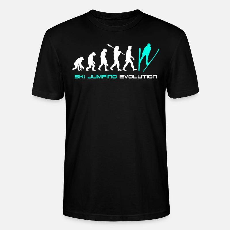 Skispringen Evolution - Stanley/Stella Unisex Bio-T-Shirt CRAFTER - Schwarz