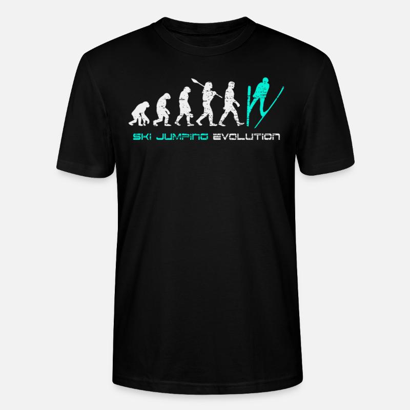 Skispringen Evolution Geschenk - Stanley/Stella Unisex Bio-T-Shirt CRAFTER - Schwarz