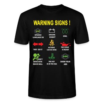 Indicator lights car - Stanley/Stella CRAFTER Unisex Organic T-Shirt - black - Front - Alina (178cm) & Michal (187cm)