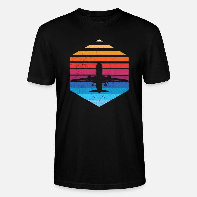 Flugzeug - Stanley/Stella Unisex Bio-T-Shirt CRAFTER - Schwarz