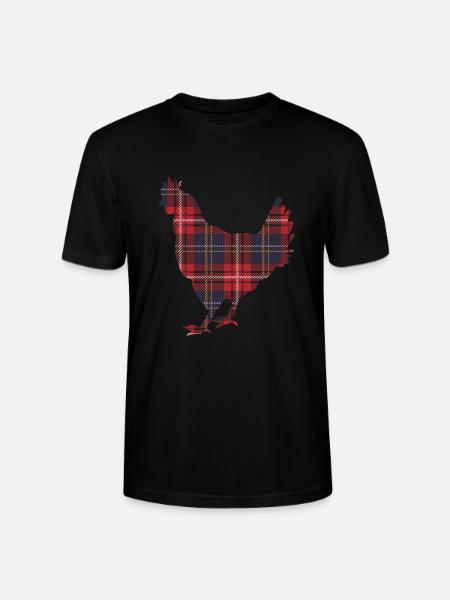 Chicken Plaid Tartan - Stanley/Stella CRAFTER Unisex Organic T-Shirt - black