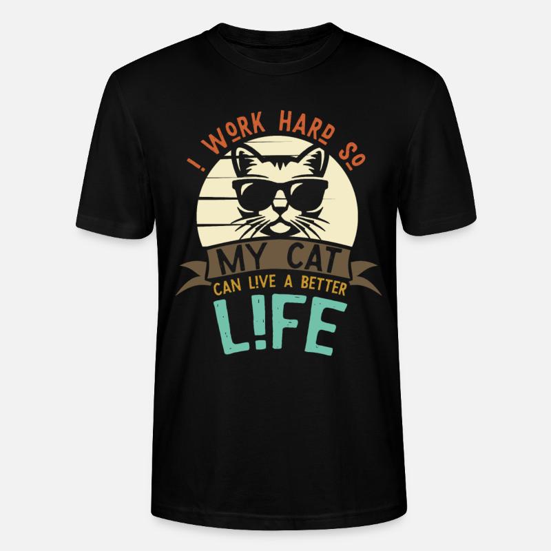 Chat cool animal - T-shirt bio CRAFTER Stanley Stella Unisexe - noir