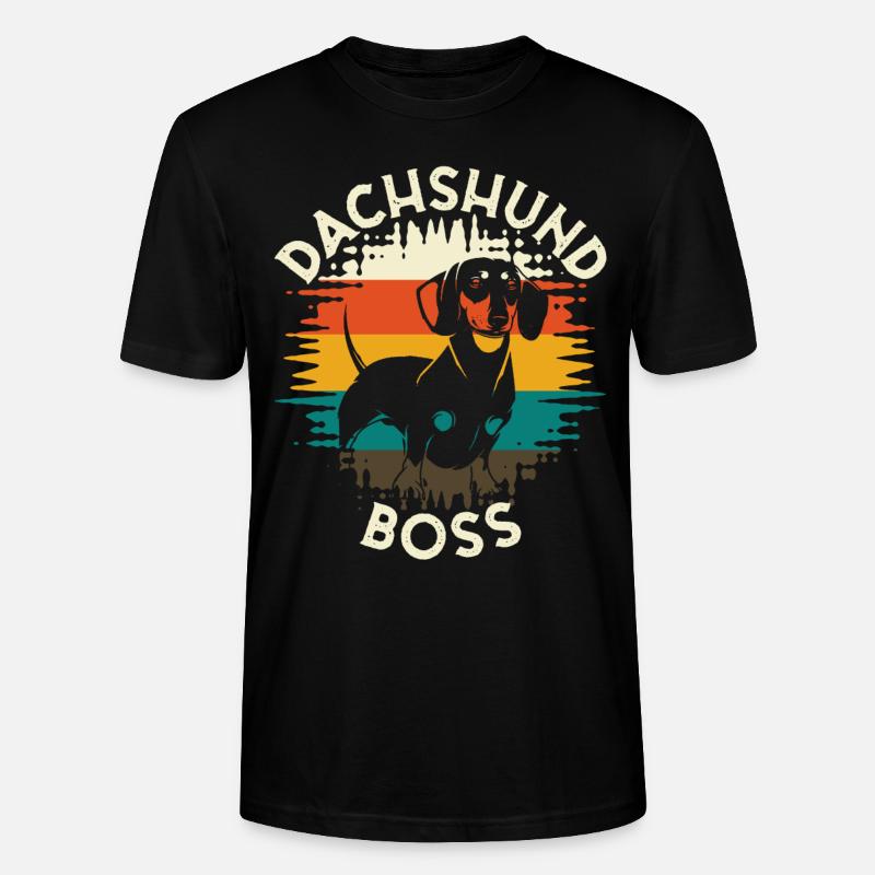 Dachshund Boss Hund Vierbeiner - Stanley/Stella Unisex Bio-T-Shirt CRAFTER - Schwarz