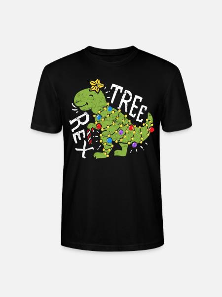 Dinosaur Christmas - Stanley/Stella CRAFTER Unisex Organic T-Shirt - black