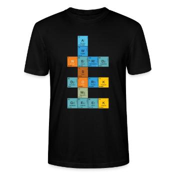 Nerd Science Geek - T-shirt bio CRAFTER Stanley Stella Unisexe - noir - Devant - Alina (178cm) & Michal (187cm)