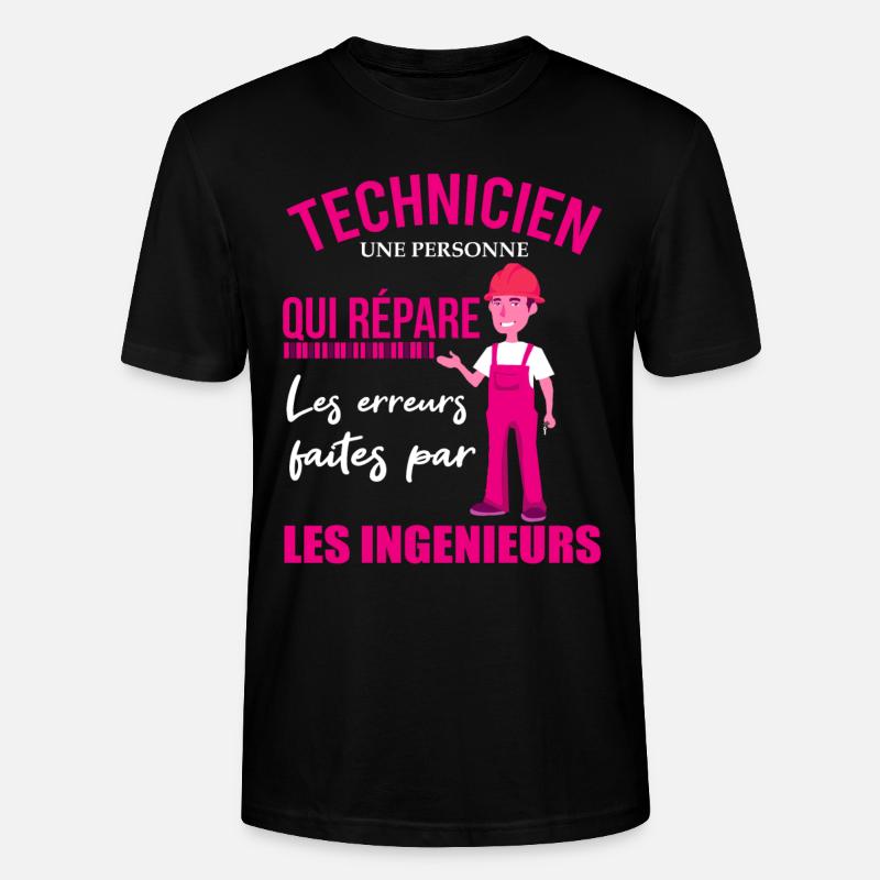 Technikerhemd • Wartung • Geschenk - Stanley/Stella Unisex Bio-T-Shirt CRAFTER - Schwarz