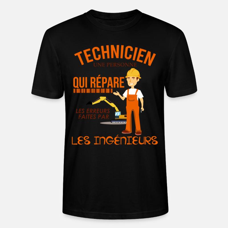 Technikerhemd • Wartung • Geschenk - Stanley/Stella Unisex Bio-T-Shirt CRAFTER - Schwarz