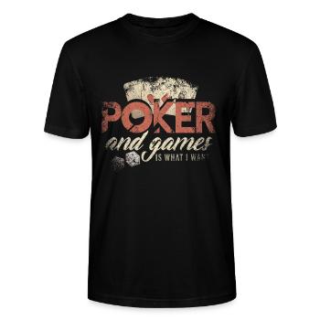 Idée Cadeau Poker - T-shirt bio CRAFTER Stanley Stella Unisexe - noir - Devant - Alina (178cm) & Michal (187cm)