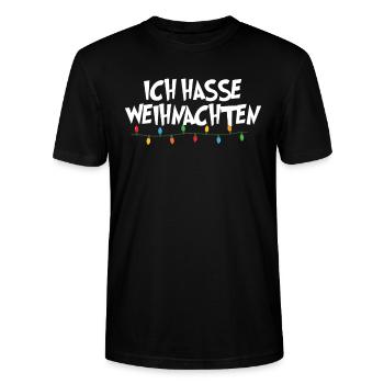 Ich hasse Weihnachten Anti XMAS - Stanley/Stella Unisex Bio-T-Shirt CRAFTER - Schwarz - Vorne - Alina (178cm) & Michal (187cm)