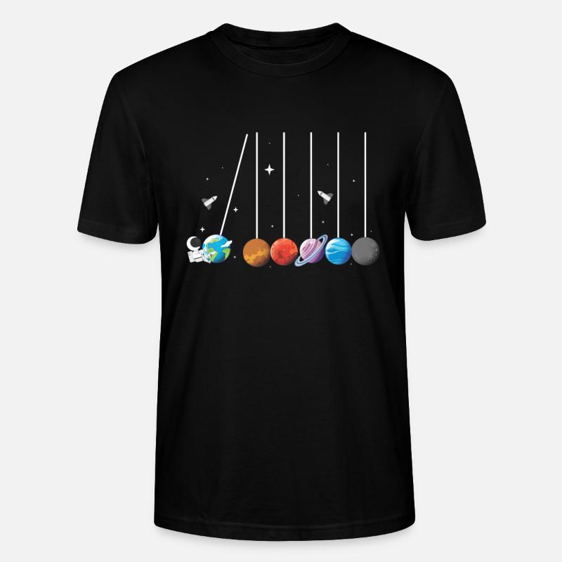 Weltraum Astronaut Pendel Rakete Sonnensystem - Stanley/Stella Unisex Bio-T-Shirt CRAFTER - Schwarz