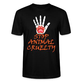 Tierquälerei Tierrechte Tierschutz Liebe Geschenk - Stanley/Stella Unisex Bio-T-Shirt CRAFTER - Schwarz - Vorne - Alina (178cm) & Michal (187cm)