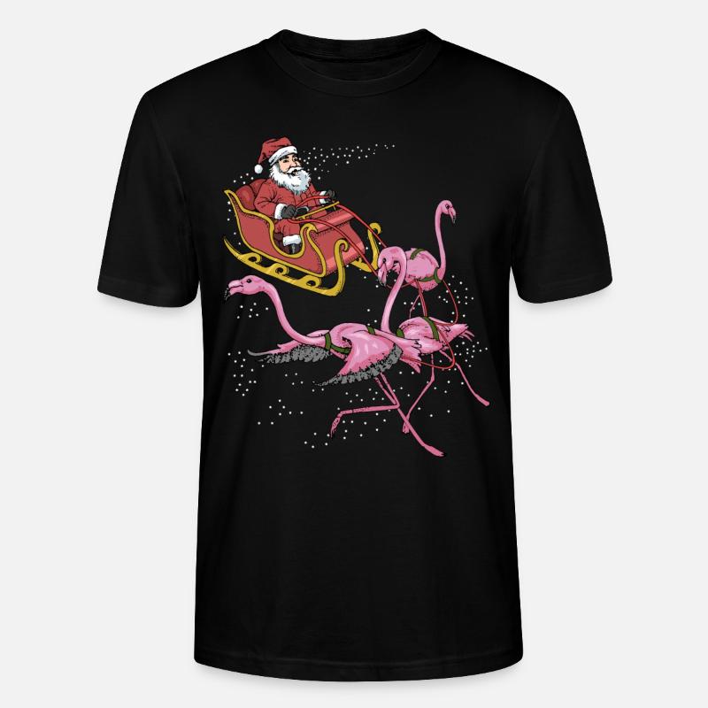 Flamingo Weihnachten - Stanley/Stella Unisex Bio-T-Shirt CRAFTER - Schwarz
