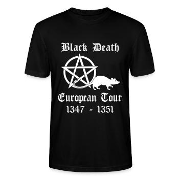Black Death European Tour Funny Band Tour Geschichte - Stanley/Stella Unisex Bio-T-Shirt CRAFTER - Schwarz - Vorne - Alina (178cm) & Michal (187cm)
