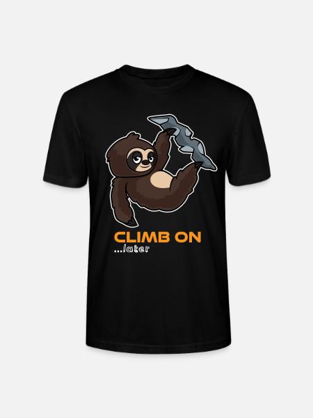 Climbing sloth Funny - Stanley/Stella CRAFTER Unisex Organic T-Shirt - black