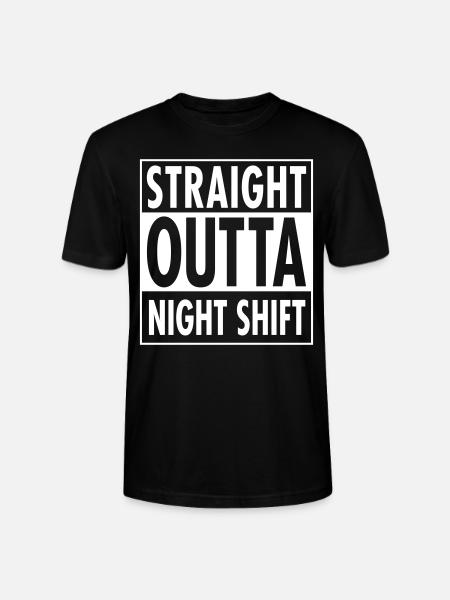 Straight Outta Night Shift - Stanley/Stella Unisex Bio-T-Shirt CRAFTER - Schwarz
