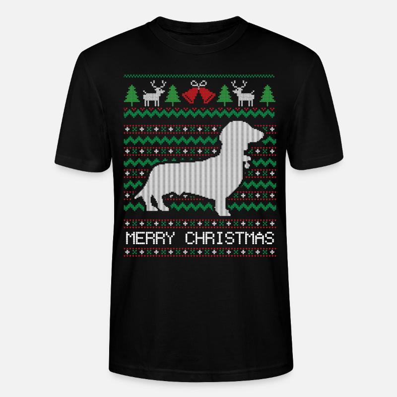 Weihnachts-Dackel - Stanley/Stella Unisex Bio-T-Shirt CRAFTER - Schwarz