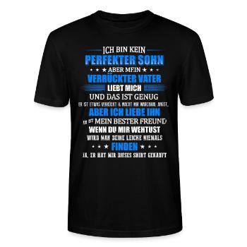 Ich bin kein perfekter Sohn aber mein Geschenk - Stanley/Stella Unisex Bio-T-Shirt CRAFTER - Schwarz - Vorne - Alina (178cm) & Michal (187cm)