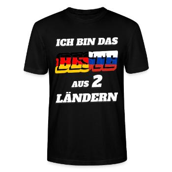 Russland Deutschland Russe Beste 2 Ländern rassia - Stanley/Stella Unisex Bio-T-Shirt CRAFTER - Schwarz - Vorne - Alina (178cm) & Michal (187cm)