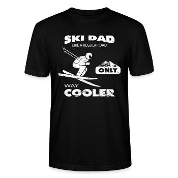 Ski Dad Cooler Ski Vater Daddy - Stanley/Stella Unisex Bio-T-Shirt CRAFTER - Schwarz - Vorne - Alina (178cm) & Michal (187cm)