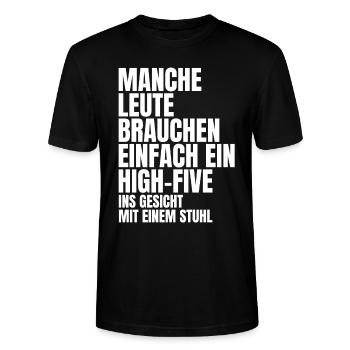 Lustiger Spruch - Stanley/Stella Unisex Bio-T-Shirt CRAFTER - Schwarz - Vorne - Alina (178cm) & Michal (187cm)