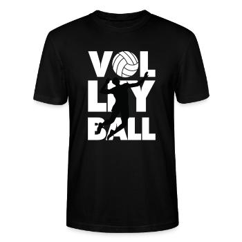Volleyball - Stanley/Stella Unisex Bio-T-Shirt CRAFTER - Schwarz - Vorne - Alina (178cm) & Michal (187cm)