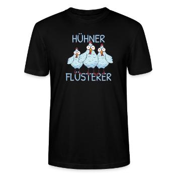 Hühnerflüsterer - Stanley/Stella Unisex Bio-T-Shirt CRAFTER - Schwarz - Vorne - Alina (178cm) & Michal (187cm)