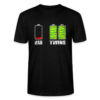 Dad Twins Geschenk - Stanley/Stella Unisex Bio-T-Shirt CRAFTER - Schwarz - Vorne - Alina (178cm) & Michal (187cm)