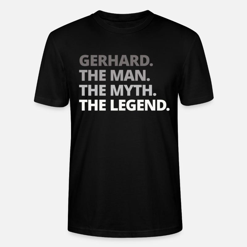 Gerhard Name Spruch Geschenk - Stanley/Stella Unisex Bio-T-Shirt CRAFTER - Schwarz