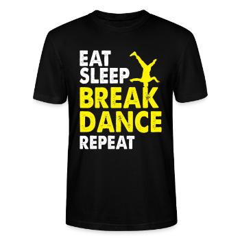 Breakdancing - Stanley/Stella CRAFTER Unisex Organic T-Shirt - black - Front - Alina (178cm) & Michal (187cm)