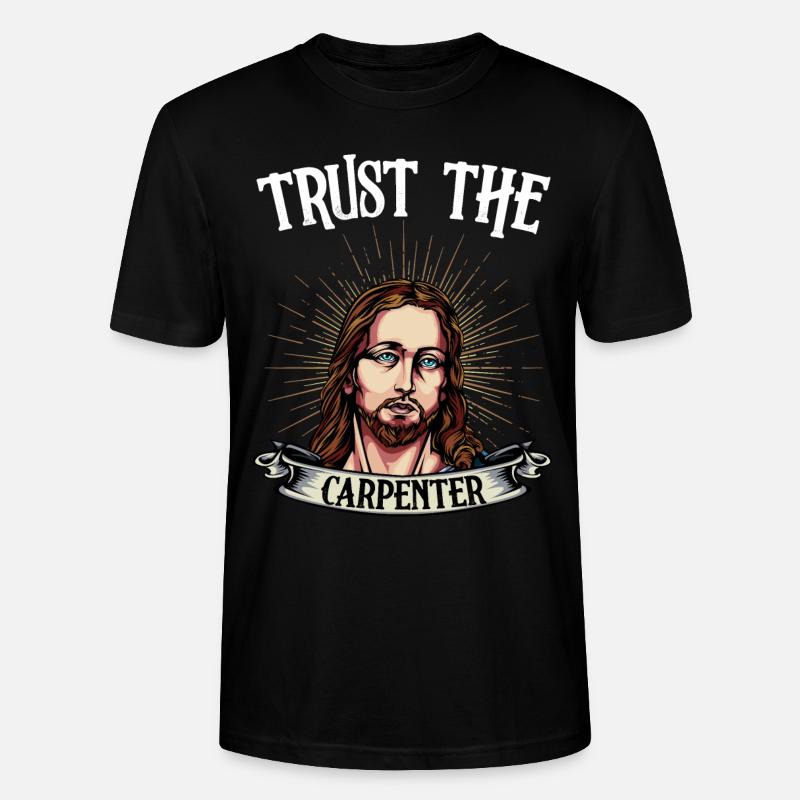 Zimmermann Sprüche Jesus Zimmerer Geschenk - Stanley/Stella Unisex Bio-T-Shirt CRAFTER - Schwarz