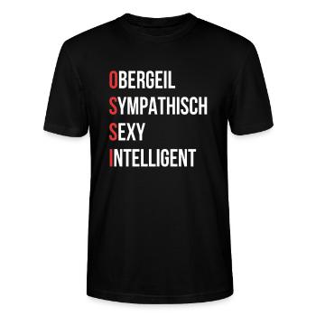 Ossi - Stanley/Stella Unisex Bio-T-Shirt CRAFTER - Schwarz - Vorne - Alina (178cm) & Michal (187cm)