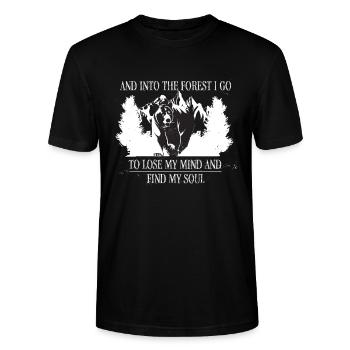 And Into The Forest I Go To Lose My Mind And Find - Stanley/Stella Unisex Bio-T-Shirt CRAFTER - Schwarz - Vorne - Alina (178cm) & Michal (187cm)